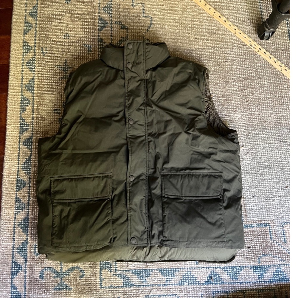 Cabelas Mens Goose Down Puffer Vest Olive Ranch Green Hunting Outdoor Large